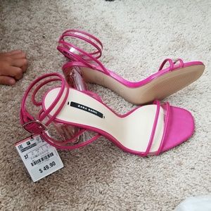 Zara clear pink sandals